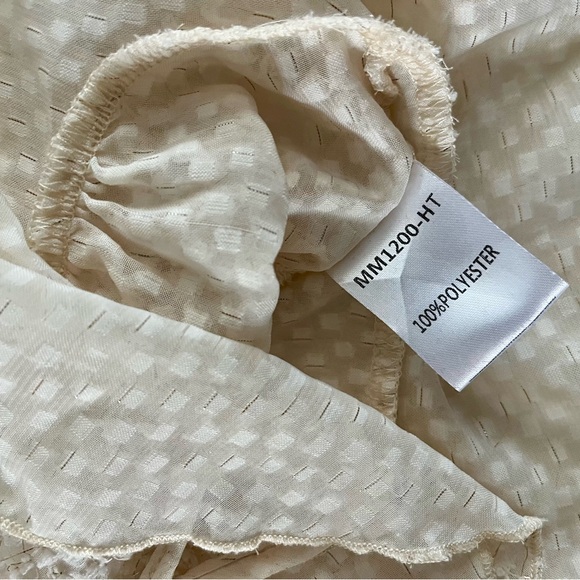 Cream Women's Sheer Tie Top - Picture 5 of 5